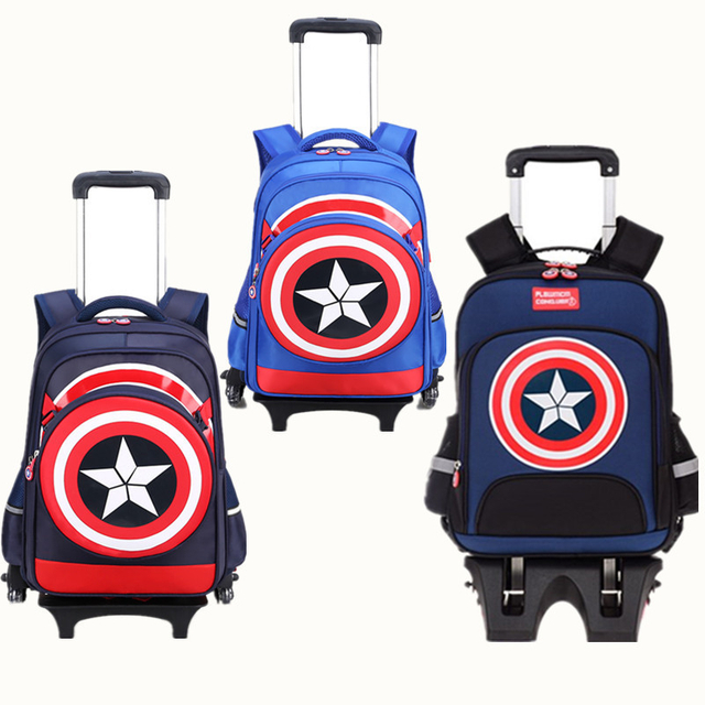 Commerce de gros d'enfants Rolling School Bag Sac à dos pour les garçons