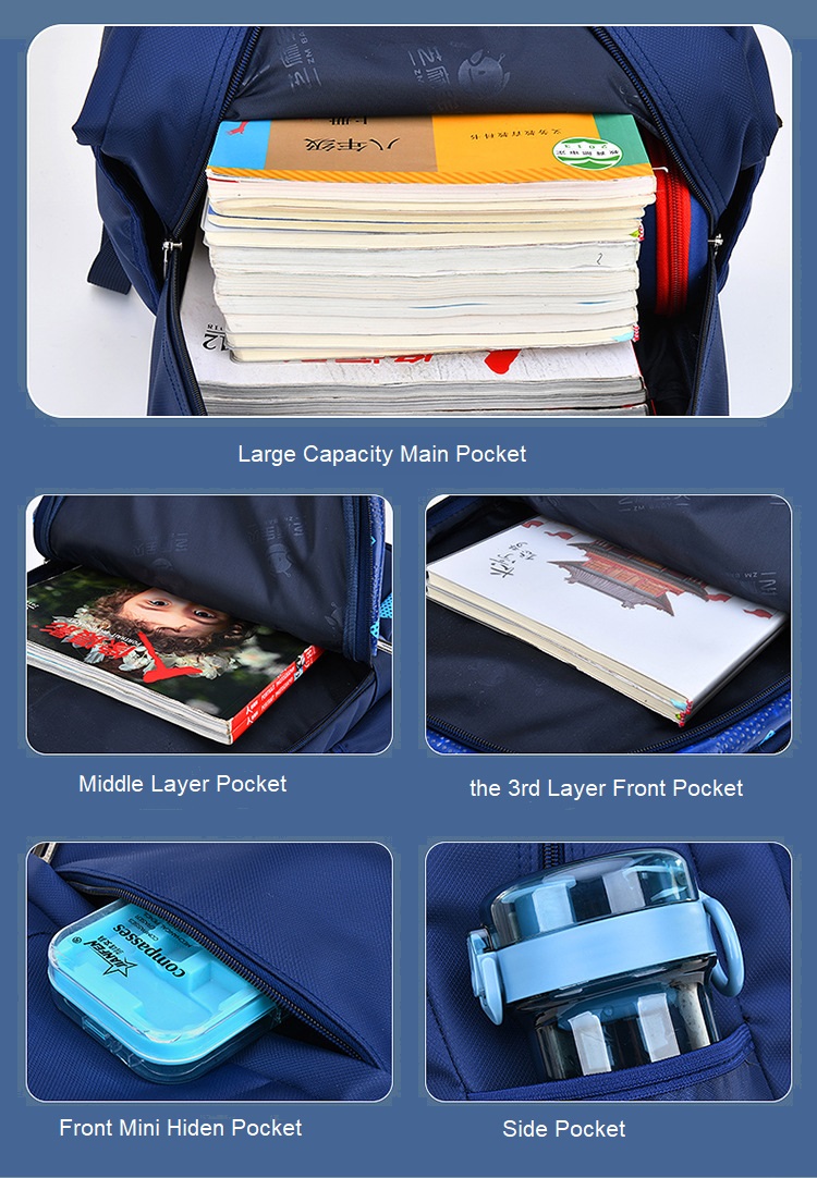 Poches de sac &agrave; dos pour enfants &agrave; grande capacit&eacute; pour gar&ccedil;ons