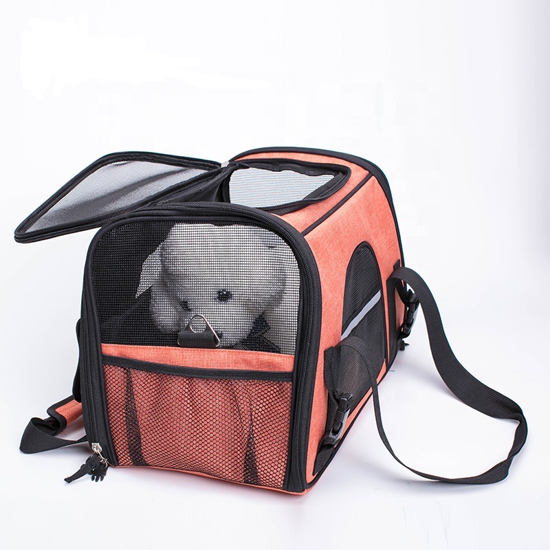 Sac de transport pour animaux de compagnie Portable à côtés souples approuvé par la compagnie aérienne sac à bandoulière sac de transport pour chien chat