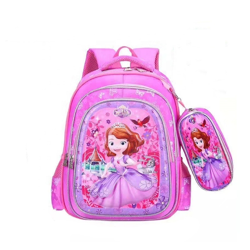 Ensemble de sac à dos scolaire 3D 2 en 1 pour enfants avec étui à crayons
