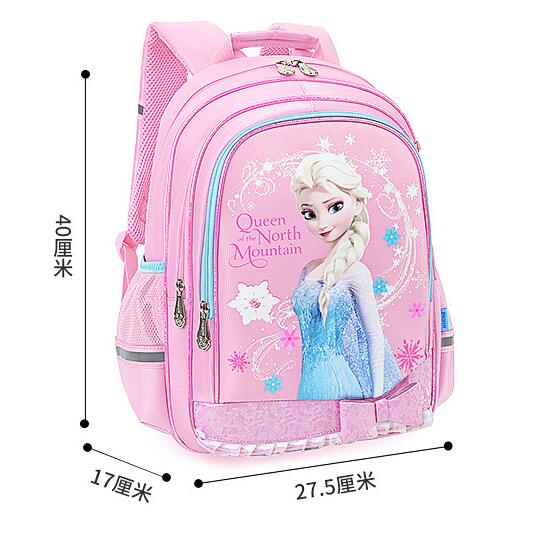 Taille du sac &agrave; dos d'&eacute;cole de Disney gel&eacute;e pour les filles