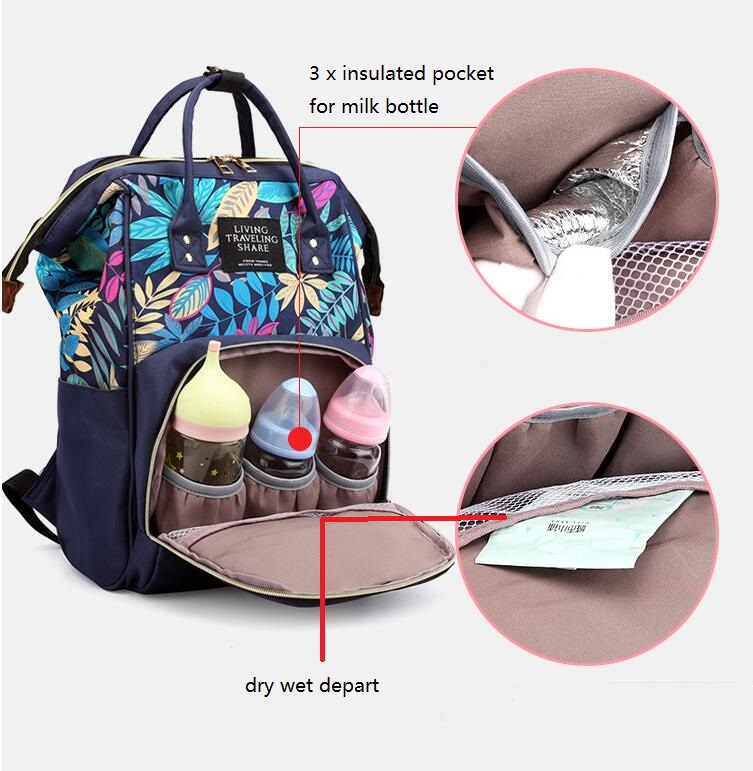 Sac Nappy b&eacute;b&eacute; avec poche isol&eacute;e