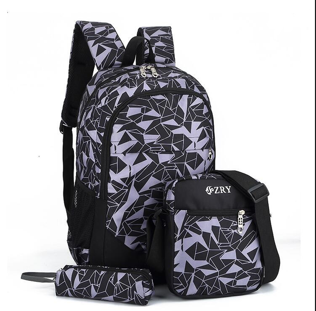 Ensemble de sac à dos mode 3pcs avec port de charge USB pour collège