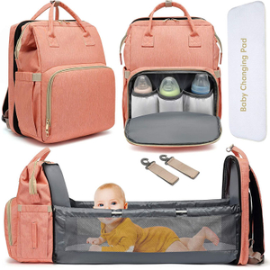 Sac à dos pliable portable pour lit de bébé avec station à langer